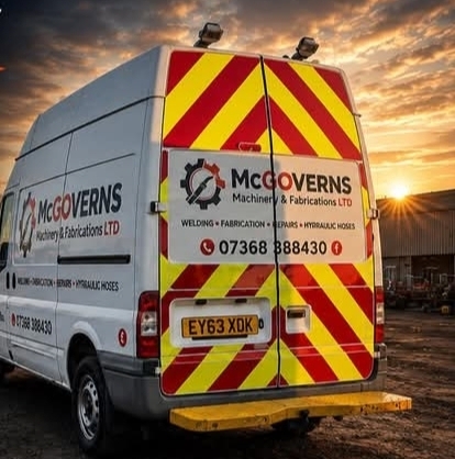 McGoverns mobile welding and fabrication van at sunset